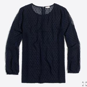 NWT JCrew Navy blue blouse, cold shoulder
